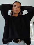 Maglione casual a maniche lunghe lavorato a maglia - maglione donna ATREND