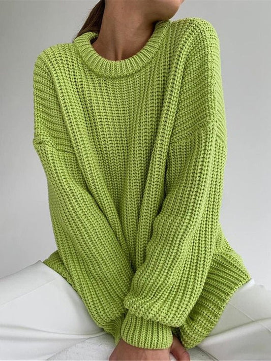Maglione casual a maniche lunghe lavorato a maglia - maglione donna ATREND