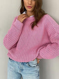 Maglione casual a maniche lunghe lavorato a maglia - maglione donna ATREND
