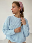 Maglione casual a maniche lunghe lavorato a maglia - maglione donna ATREND