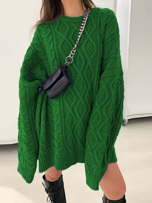 Maglione lungo lavorato a maglia a maniche lunghe - maglione donna ATREND