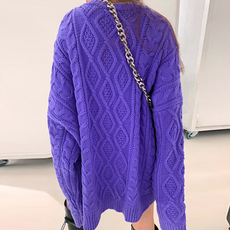 Maglione lungo lavorato a maglia a maniche lunghe - maglione donna ATREND