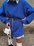 Maglione lungo lavorato a maglia a maniche lunghe - maglione donna ATREND