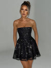 Mini abito a fascia con brillantini tulle e fiocco da donna ATREND