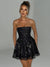 Mini abito a fascia con brillantini tulle e fiocco da donna ATREND