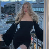 Mini abito a maniche lunghe a sbuffo da donna ATREND