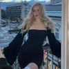 Mini abito a maniche lunghe a sbuffo da donna ATREND