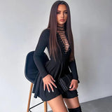 Mini abito a maniche lunghe plissettato da donna ATREND