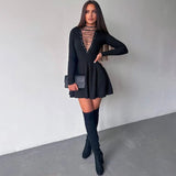 Mini abito a maniche lunghe plissettato da donna ATREND