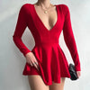 Mini abito a trapezio con scollo a V scavato da donna ATREND