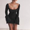 Mini abito casual a maniche lunghe drappeggiato da donna ATREND