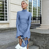 Mini abito casual con maniche a sbuffo e coda laterale con spacco da donna ATREND