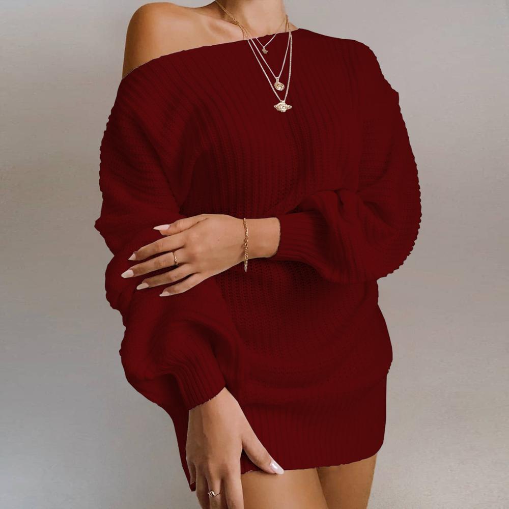 Mini abito casual lavorato a maglia a maniche lunghe - Abbigliamento Abiti ATREND