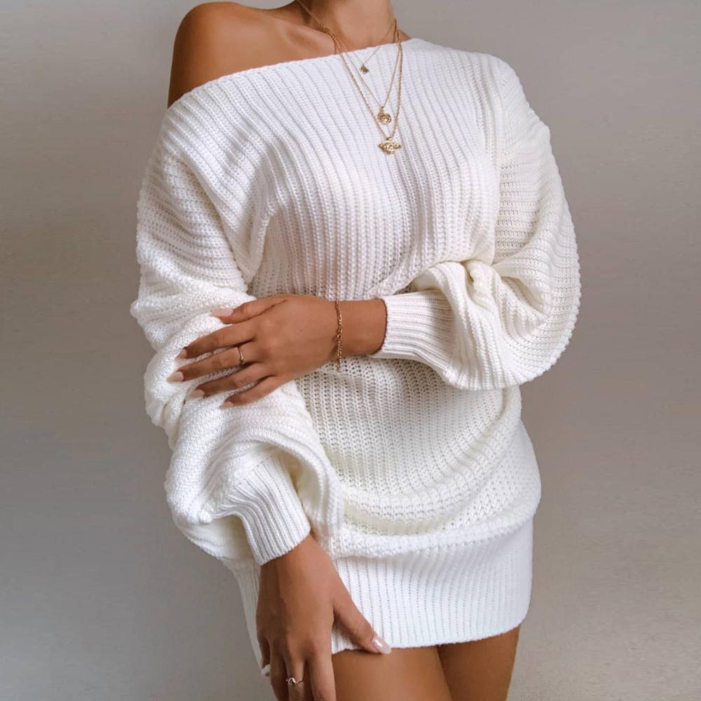 Mini abito casual lavorato a maglia a maniche lunghe - Abbigliamento Abiti ATREND