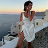 Mini abito casual plissettato senza maniche da donna ATREND