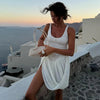 Mini abito casual plissettato senza maniche da donna ATREND
