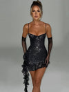 Mini abito glitterato con guanti da donna ATREND