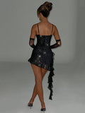 Mini abito glitterato con guanti da donna - Abiti ATREND