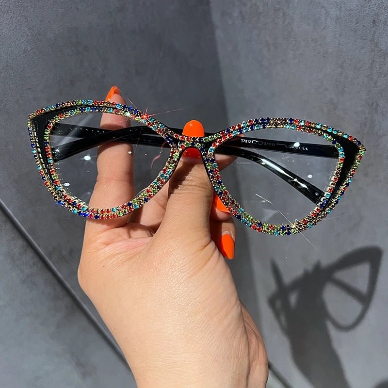 Occhiali da sole cat eyes con brillantini da donna - occhiali ATREND