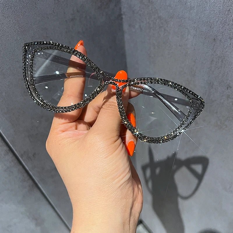 Occhiali da sole cat eyes con brillantini da donna - occhiali ATREND