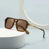 Occhiali da sole Double Bridges Square gradiente UV400 da uomo ATREND