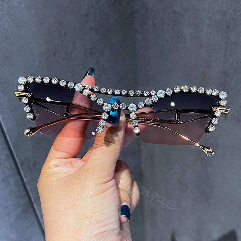 Occhiali da sole punk con brillantini da donna - occhiali ATREND