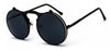Occhiali da sole unisex Steampunk pieghevoli rotondi lenti UV400 ATREND