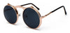 Occhiali da sole unisex Steampunk pieghevoli rotondi lenti UV400 ATREND