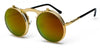 Occhiali da sole unisex Steampunk pieghevoli rotondi lenti UV400 ATREND