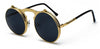 Occhiali da sole unisex Steampunk pieghevoli rotondi lenti UV400 ATREND