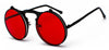 Occhiali da sole unisex Steampunk pieghevoli rotondi lenti UV400 ATREND