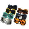 Occhiali da sole UV400 unisex quadrati oversize rivetti retrò con lenti laterali ATREND