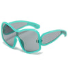 Occhiali da sole UV400 unisex quadrati oversize rivetti retrò con lenti laterali ATREND