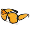 Occhiali da sole UV400 unisex quadrati oversize rivetti retrò con lenti laterali ATREND