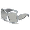 Occhiali da sole UV400 unisex quadrati oversize rivetti retrò con lenti laterali ATREND
