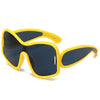 Occhiali da sole UV400 unisex quadrati oversize rivetti retrò con lenti laterali ATREND