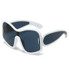 Occhiali da sole UV400 unisex quadrati oversize rivetti retrò con lenti laterali ATREND