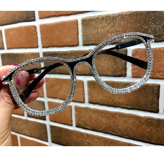Occhiali da sole vintage con brillantini da donna - occhiali ATREND