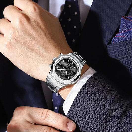 Orologio da polso casual al quarzo in acciaio impermeabile da uomo - Orologio uomo ATREND