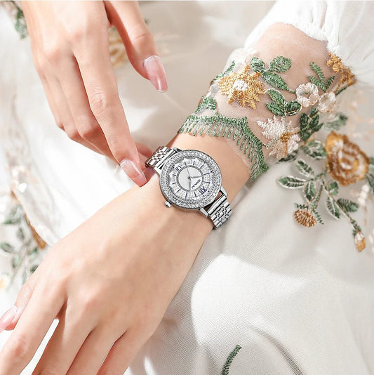 Orologio da polso con quadrante rotondo e brillantini da donna - Orologio donna ATREND
