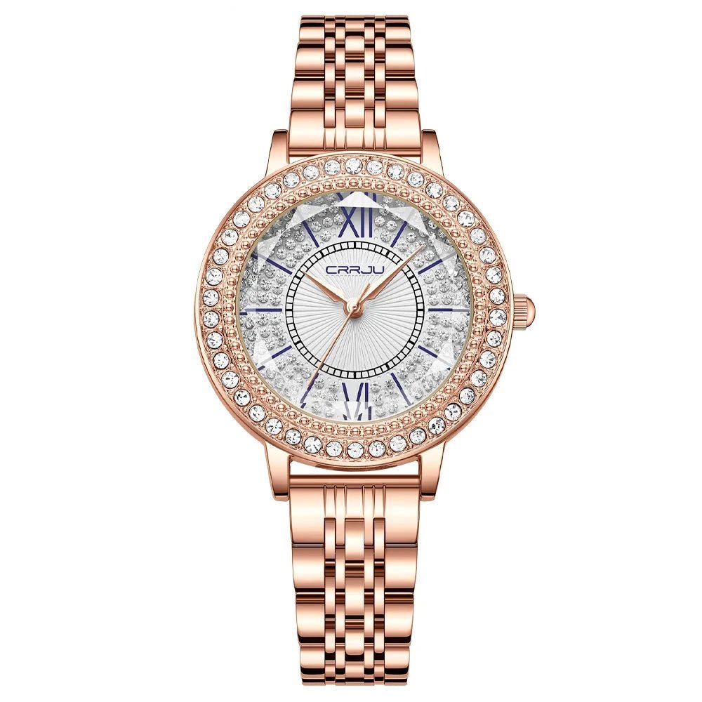 Orologio da polso con quadrante rotondo e brillantini da donna - Orologio donna ATREND