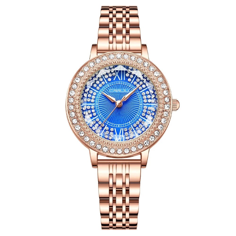 Orologio da polso con quadrante rotondo e brillantini da donna - Orologio donna ATREND