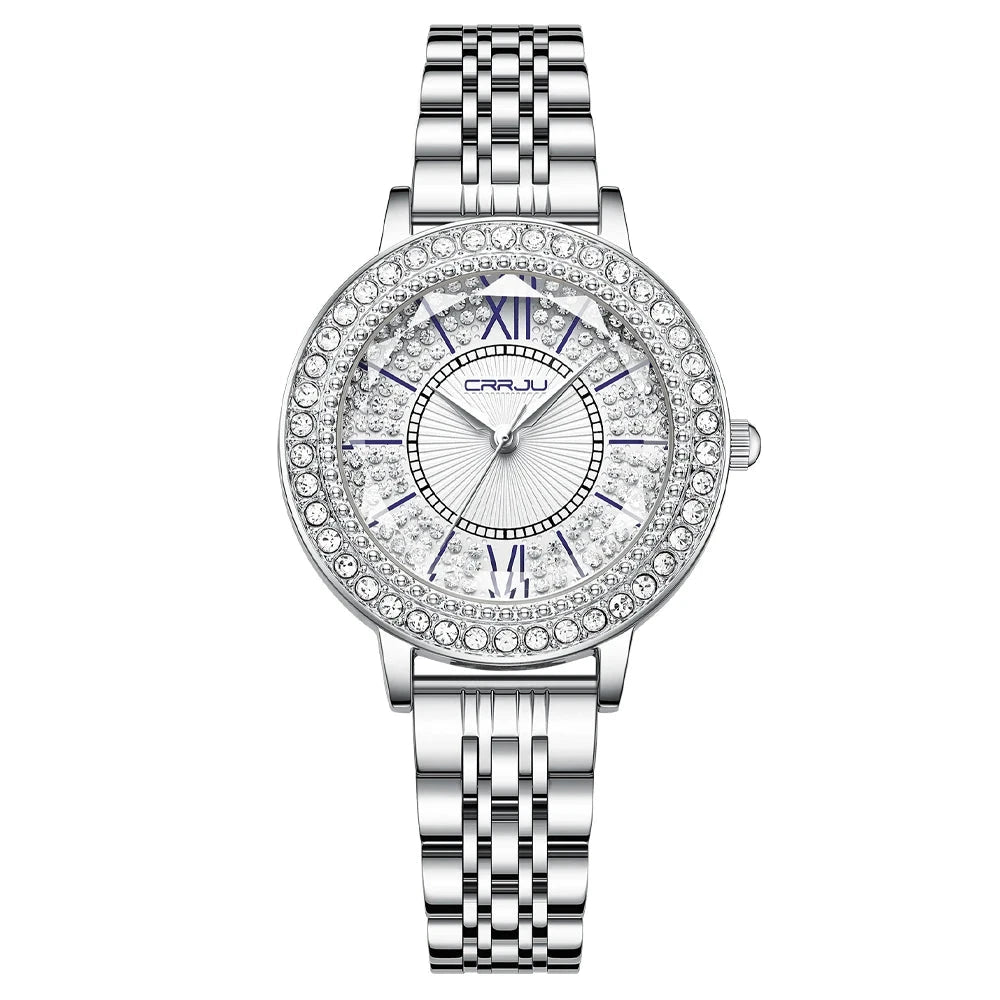 Orologio da polso con quadrante rotondo e brillantini da donna - Orologio donna ATREND