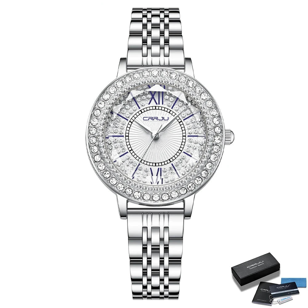 Orologio da polso con quadrante rotondo e brillantini da donna - Orologio donna ATREND