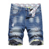 Pantaloncini di jeans casual con orlo floreale da uomo ATREND