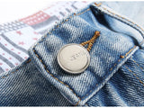 Pantaloncini di jeans casual con orlo floreale da uomo ATREND
