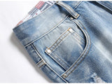 Pantaloncini di jeans casual con orlo floreale da uomo ATREND