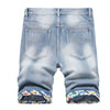 Pantaloncini di jeans casual con orlo floreale da uomo ATREND