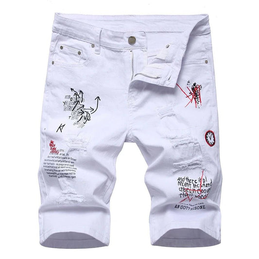 Pantaloncini di jeans con lettere da uomo ATREND