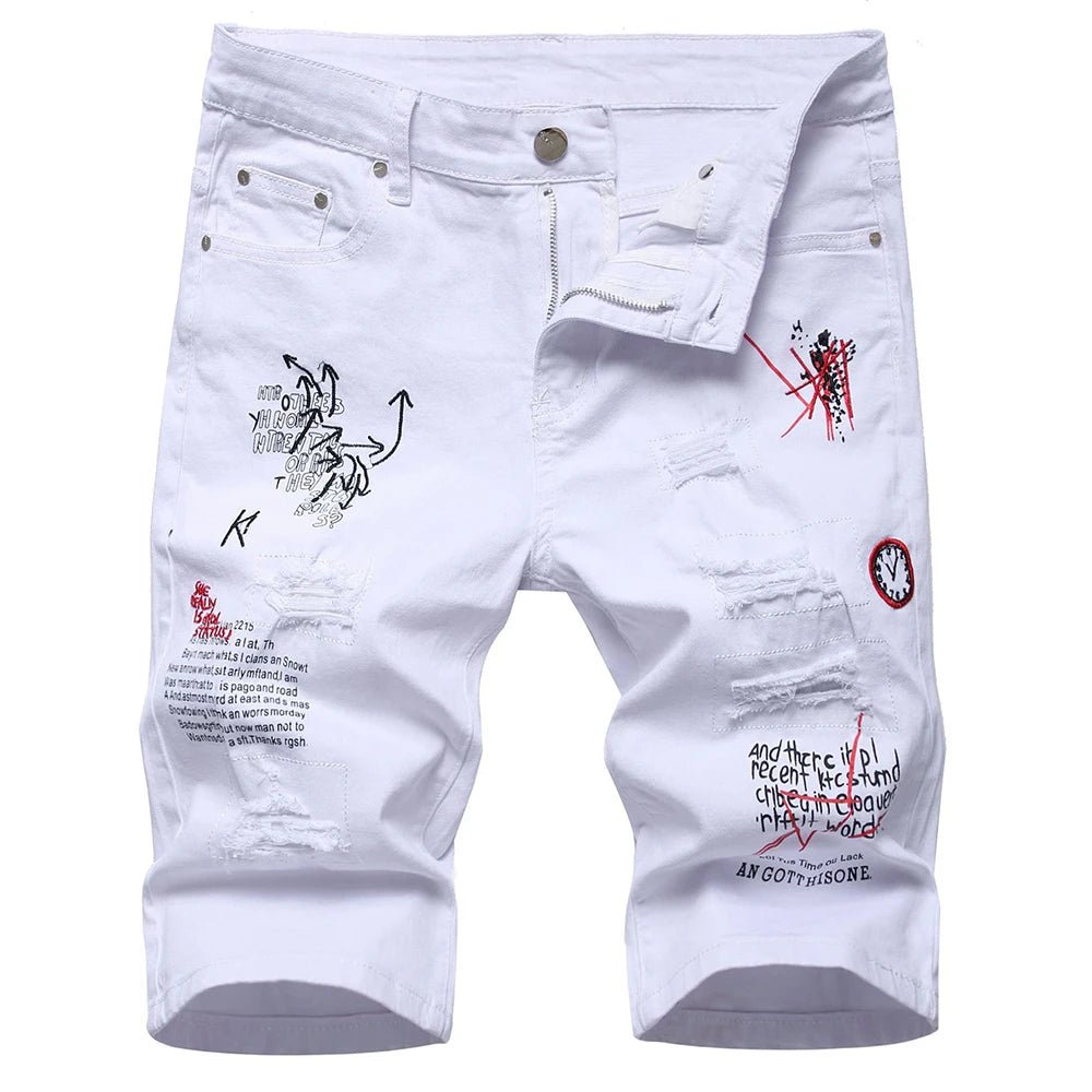Pantaloncini di jeans con lettere da uomo ATREND